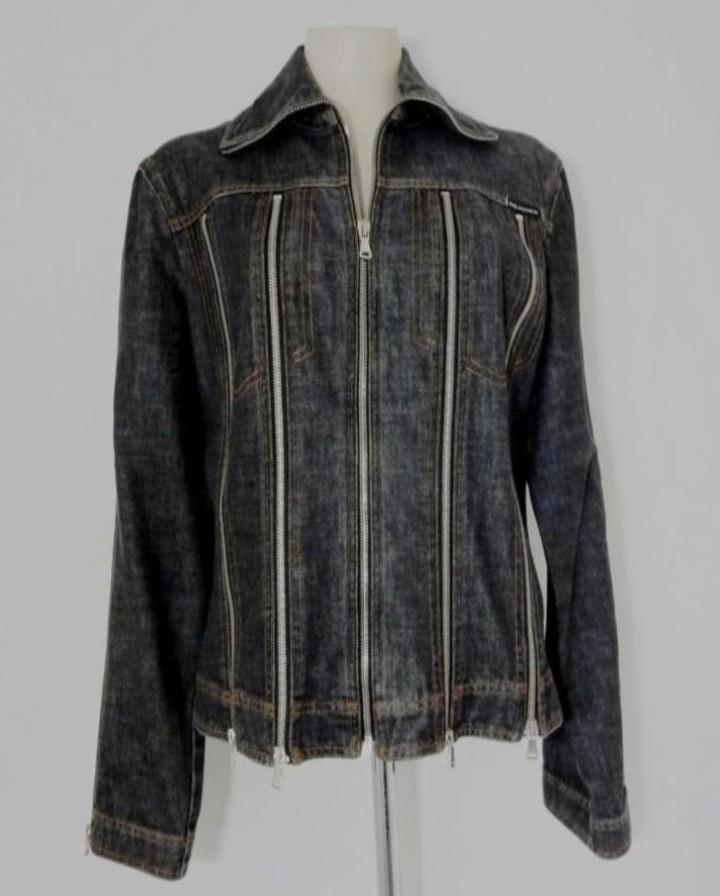 Zeldzaam..Donkergrijs gemêleerd spijkerjasje Dolce & Gabbana, Kleding | Dames, Jassen | Zomer, Zo goed als nieuw, Maat 42/44 (L)