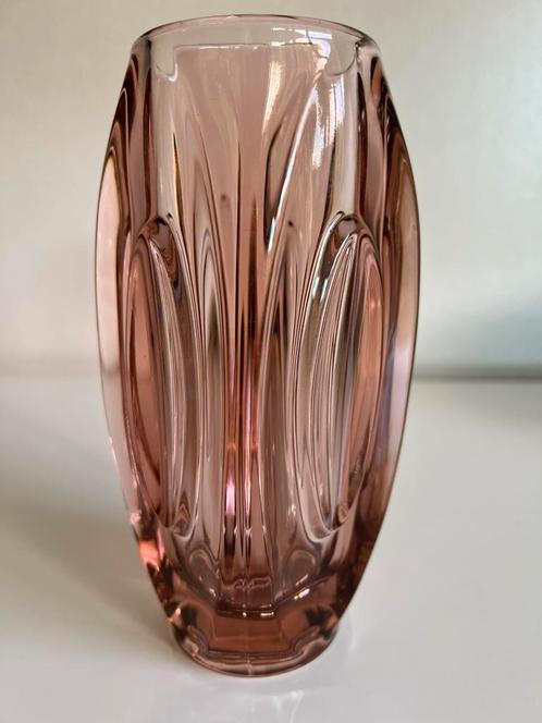 Vintage Groot Sklo Union Bullet Vaas Rosea R. Schrotter 50’s, Antiek en Kunst, Antiek | Glas en Kristal, Ophalen of Verzenden