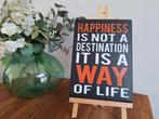 Metalen Bord 'Happiness is a way of life' - Mancave/Womancav, Ophalen of Verzenden, Nieuw