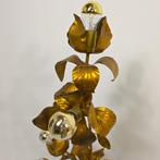 Mid century goud vloerlamp bloemen Hans Kögl jaren 70, Ophalen, Gebruikt, Metaal, 100 tot 150 cm