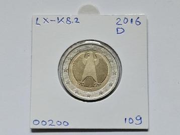 2-euromunt Duitsland (D) J 2016 Koers LX-K8.2 beschikbaar voor biedingen
