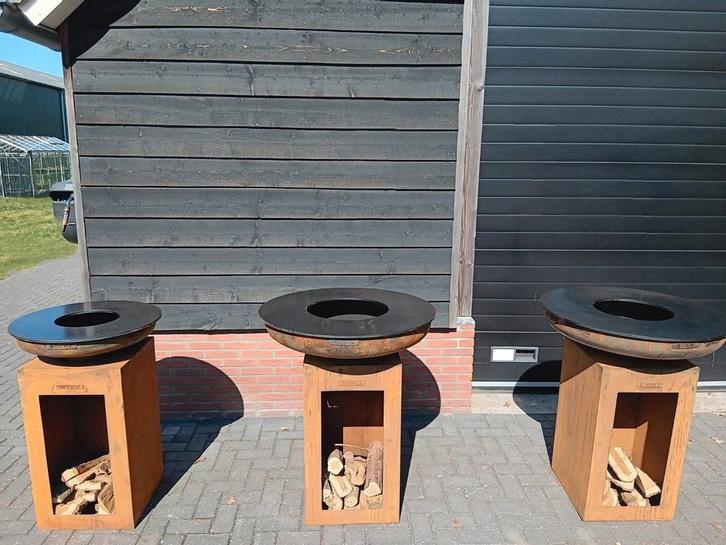 BBQ Plancha met cortenstaal vuurschaal & sokkel, Tuin en Terras, Tuinhaarden, Nieuw, Ophalen