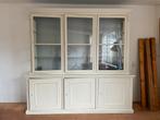 Vitrinekast massief hout antiek glas, Huis en Inrichting, Kasten | Vitrinekasten, Ophalen, Gebruikt, 200 cm of meer, 200 cm of meer