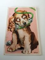 Zeer leuk antiek kaart hond met oogjes, Verzamelen, Ansichtkaarten | Themakaarten, Overige thema's, Ophalen of Verzenden, Voor 1920