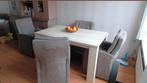 Eethoek met 4 stoelen (wieltjes), Ophalen of Verzenden, Zo goed als nieuw, 4 tot 6 stoelen