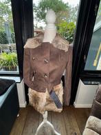 Stefanel wollen jas maat 40 (IT) met bont, Kleding | Dames, Jassen | Winter, Bruin, Ophalen of Verzenden, Zo goed als nieuw, Maat 36 (S)