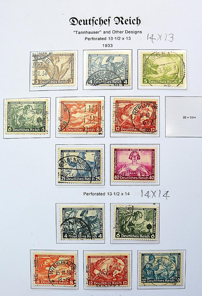 Duitsland Derde Rijk - gevorderde verzameling veel pf, Postzegels en Munten, Postzegels | Volle albums en Verzamelingen, Buitenland