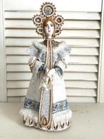 Vintage beeldje pop sneeuwkoningin porselein textiel 27 cm, Ophalen