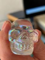 Heldere Kwarts skull met coating van Angel Aura € 15, Ophalen of Verzenden, Mineraal