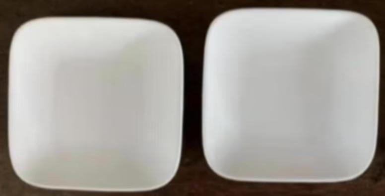 Vierkante witte bordjes, theetipjes, petit-fours; 10 x 10 cm, Ophalen of Verzenden, Zo goed als nieuw, Bord(en), Effen