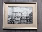 Tekening van de oude eembrug in Baarn 1966, Antiek en Kunst, Ophalen of Verzenden