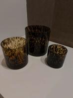 Set van 3 windlichten. Panter luipaard tijger print, Huis en Inrichting, Woonaccessoires | Kandelaars en Kaarsen, Overige materialen