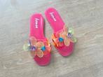 Unieke roze slippers met bloemen en glitters!, Slippers, Nieuw, Ophalen of Verzenden, Roze