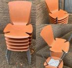 5 x Design stoelen van Kembo 2006 vlinder model stapelbaar, Ophalen, Gebruikt, Bruin, Vijf, Zes of meer stoelen
