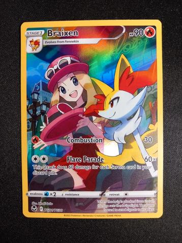 Pokemon Braixen TG01/TG30 Silver Tempest Trainer Gallery NM beschikbaar voor biedingen