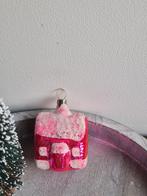 Vintage kerstbal huisje roze 556, Diversen, Kerst, *, Gebruikt, *, Ophalen of Verzenden