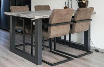 Eettafel met stoelen (+ salontafel)