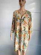 J181 River Woods maat 42=L jurk jurkje geel/groen/beige, Kleding | Dames, Jurken, River Woods, Beige, Maat 42/44 (L), Ophalen of Verzenden