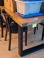 Industriële Mangohouten Eettafel 180x90, Ophalen, Gebruikt, 50 tot 100 cm, Metaal