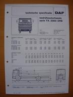 DAF FA 2000 DHB Technische Specificatie folder 1977 – 4x2, Boeken, Auto's | Folders en Tijdschriften, Ophalen of Verzenden, Zo goed als nieuw