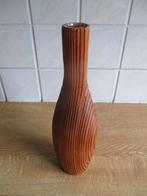 Vaas hout glas retro design, Huis en Inrichting, Woonaccessoires | Vazen, Overige materialen, Gebruikt, Overige kleuren, Ophalen of Verzenden