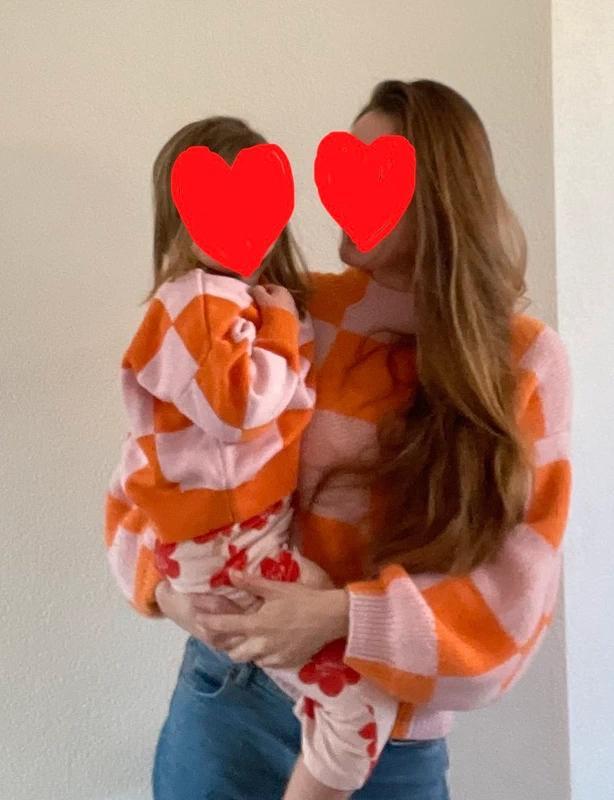 Set moeder dochter truien Xs/S, 98, Kleding | Dames, Truien en Vesten, Zo goed als nieuw, Maat 34 (XS) of kleiner, Roze, Ophalen of Verzenden