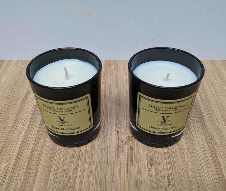 Geurkaarsjes in luxe verpakking - roos en mandarijn geur, Huis en Inrichting, Woonaccessoires | Kandelaars en Kaarsen, Nieuw, Kaars