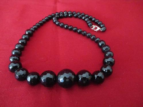 Halsketting van zwarte Jaspis, Sieraden, Tassen en Uiterlijk, Kettingen, Nieuw, Steen of Mineraal, Zwart, Verzenden