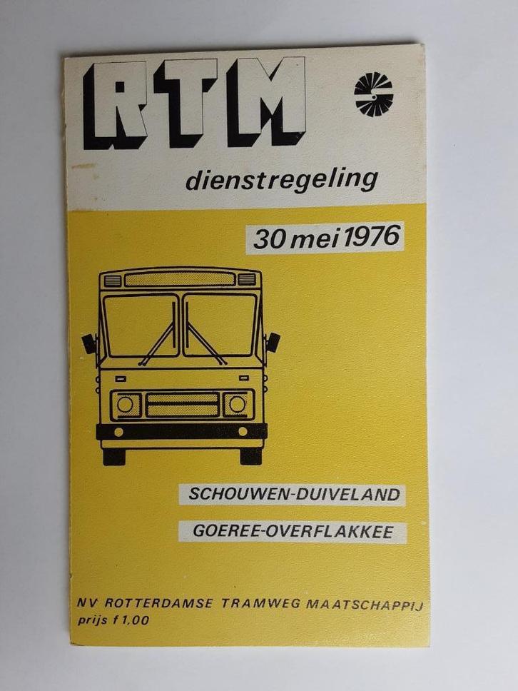 RTM SCHOUWEN-D. GOEREE-O.DIENSTREGELING INGAANDE 30 MEI 1976, Verzamelen, Spoorwegen en Tramwegen, Gebruikt, Bus of Metro, Boek of Tijdschrift