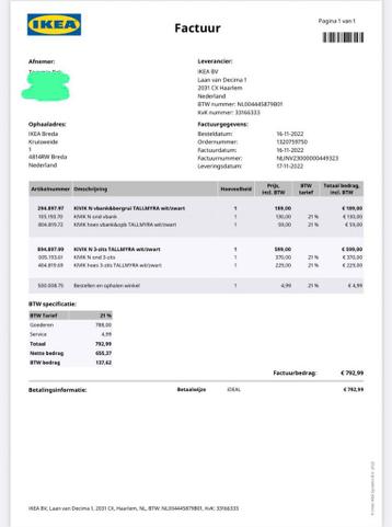 Ikea kivik 3–zits Tallmyra wit/zwart + voetenbank - afbeelding 3