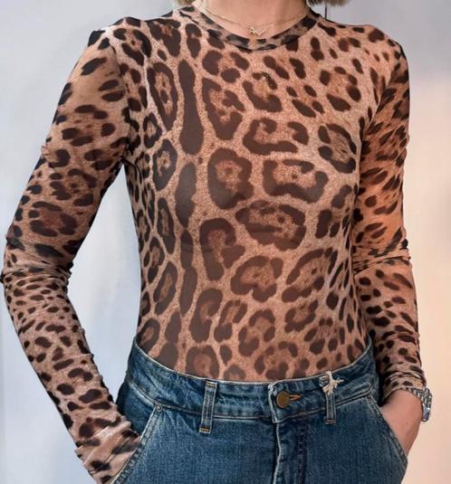 LUMINA leopard body mt TU, Kleding | Dames, Tops, Nieuw, Bruin, Lange mouw, Verzenden