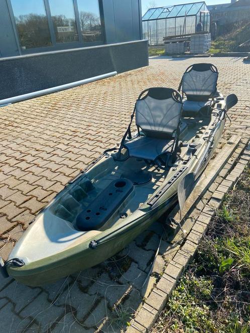 Tandem viskajak, 2 persoons sit on top kajak, kano, kayak, Watersport en Boten, Kano's, Nieuw, Kajak, Twee personen, Met peddels