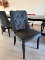 6 eetkamerstoelen velours grijs, Ophalen, Gebruikt, Vijf, Zes of meer stoelen, Stof