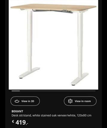 Ikea Bekant zit sta elektrisch bureau 120x80 - afbeelding 7