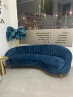Luxe bank barok sofa blauw velvet/suède, Huis en Inrichting, Nieuw, Stof, Ophalen