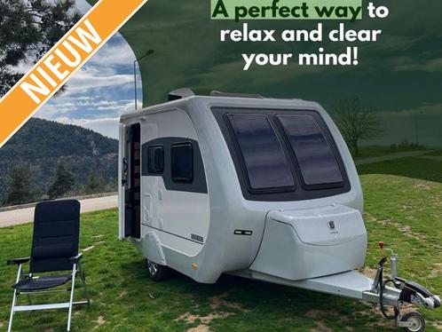 Monde 425 polyester met stapelbed/zit NIEUW NU 18999,-, Caravans en Kamperen, Caravans, Particulier, 750 - 1000 kg, Standaardzit