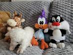 6 stuks knuffels; dolfijn, beer, giraffe, schaap, Looney Tun, Ophalen, Zo goed als nieuw