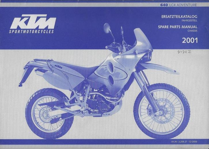 KTM 620 LC4 part list Ersatzteilliste 2001 (4172z), Motoren, Handleidingen en Instructieboekjes, Overige merken, Verzenden