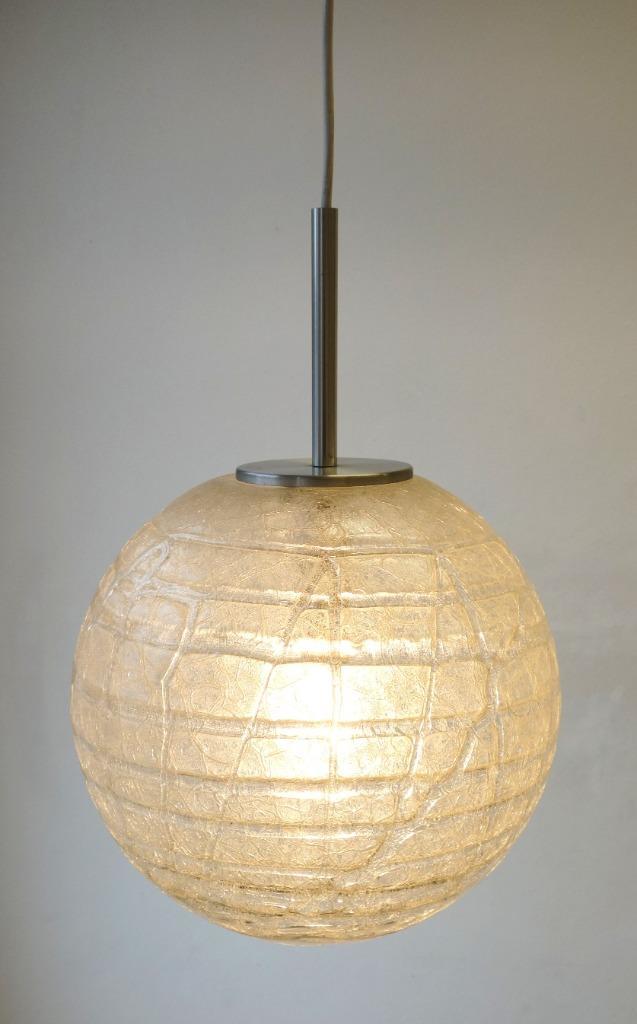 Doria Leuchten ijsglas Globe vintage hanglamp XXL, Huis en Inrichting, Lampen | Hanglampen, Gebruikt, Ophalen of Verzenden