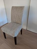 Stijlvolle Stoffen eettafelstoelen 4x met hoge rugleuning., Huis en Inrichting, Stoelen, Ophalen, Hout, Gebruikt, Overige kleuren