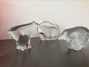 Ijsberen 3 x kristal/ glas beschikbaar voor biedingen