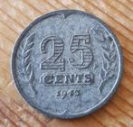 Nederland 25 cent 1943 zink, Postzegels en Munten, Munten | Nederland, Ophalen of Verzenden, Koningin Wilhelmina, 25 cent, Losse munt