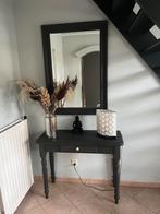 Sidetable met bijbehorende spiegel, Huis en Inrichting, Tafels | Sidetables, Ophalen of Verzenden, Glas, Zo goed als nieuw, 25 tot 50 cm