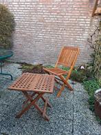 Teakhouten tuinstoel met tafeltje - zo goed als nieuw, Tuin en Terras, Ophalen