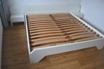 Tweepersoonsbed met nachtkastjes, wit, 180 cm, Modern, Gebruikt, Wit