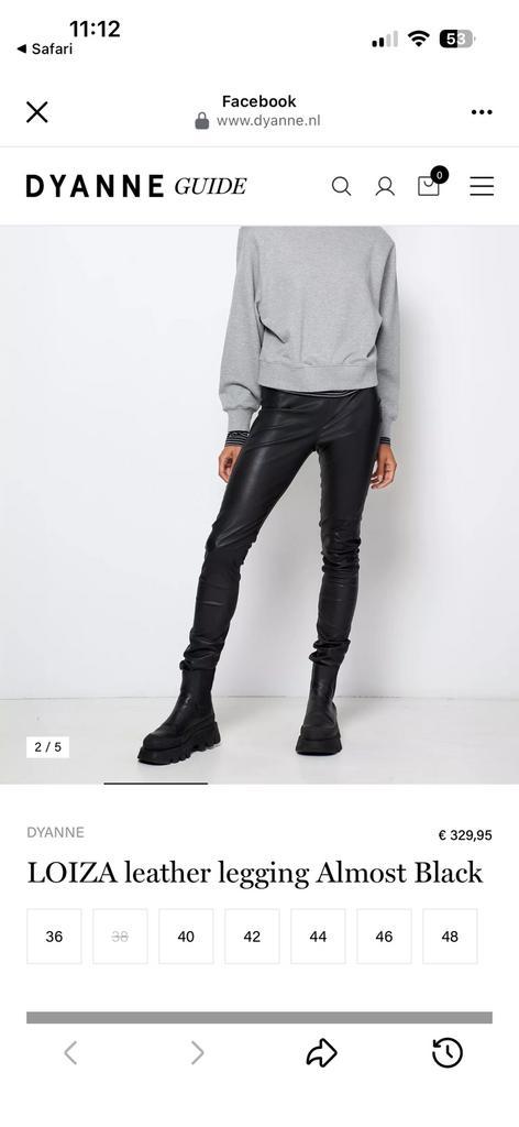 LOIZA echt leren broek/legging Dyanne Beekman, Kleding | Dames, Broeken en Pantalons, Nieuw, Maat 42/44 (L), Zwart, Lang, Ophalen of Verzenden