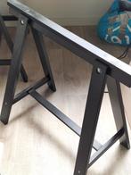4x zwarte houten schragen Ikea Oddvald, Ophalen, Tafelpoot, Gebruikt, 50 tot 100 cm