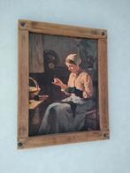 Nostalgische prent in Eiken lijst, Antiek en Kunst, Ophalen
