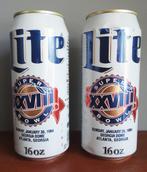 2 Superbowl XXVIII biercans 16 oz Miller Lite ongeopend 1994, Verzamelen, Biermerken, Overige merken, Overige typen, Ophalen of Verzenden