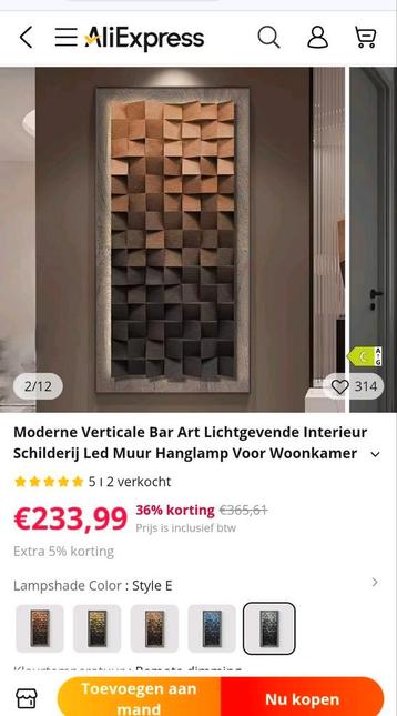 Moderne LED Wandlamp - nieuw in doos schilderij 120x60  beschikbaar voor biedingen